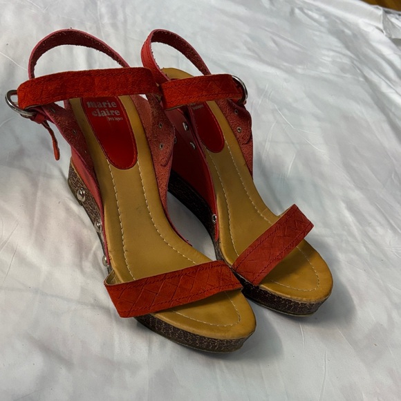 Red Wedge Sandals - Picture 2 of 2